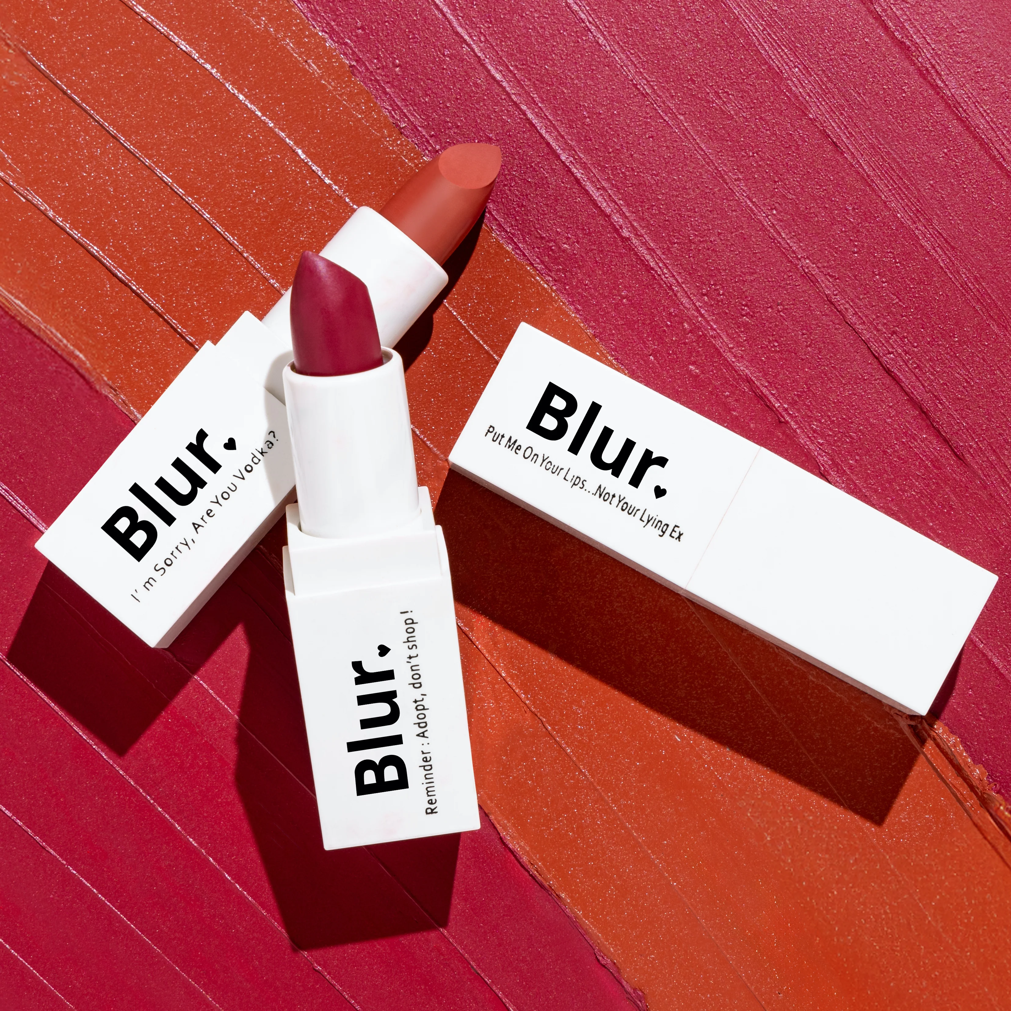 BLURsticks | 3 in 1 Bullets For Lips + Eyes + Cheeks | Put Me On Your Lips...Not Your Lying Ex (Red) - Image 4